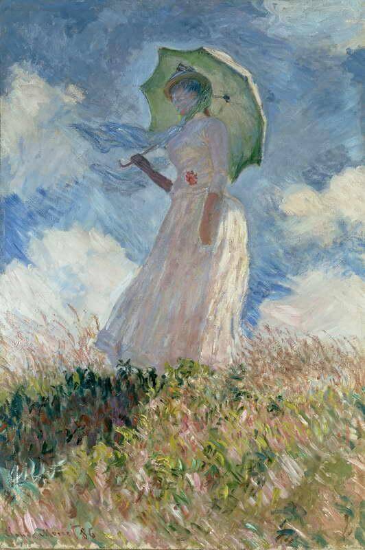 Mujer con Sombrilla, cuadro impresionista de Claude Monet