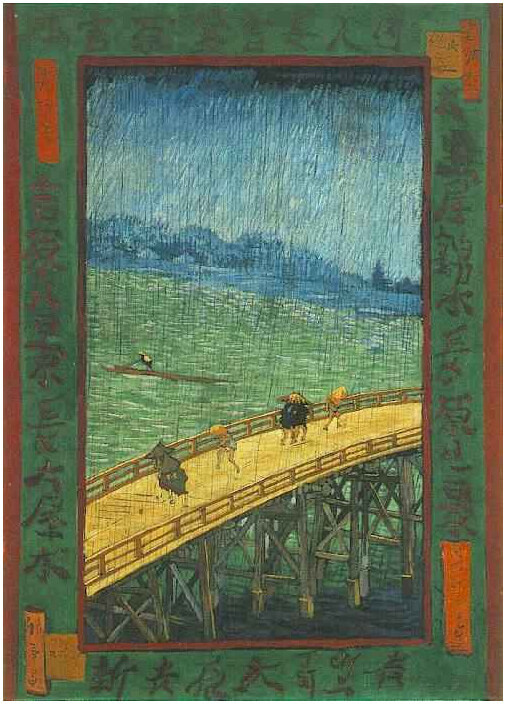 Van Gogh y el impresionismo Tema Japonés. Puente bajo la lluvia según Hiroshige