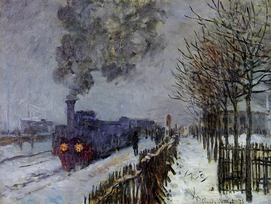 Tren en la Nieve, obra impresionista de Claude Monet