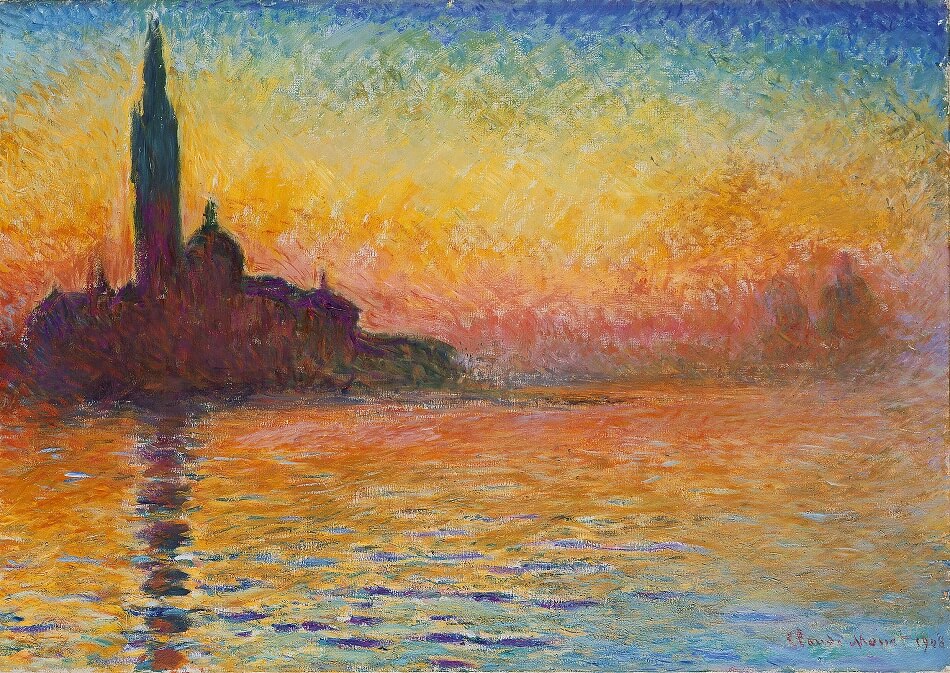 Venecia, San Giorgio Maggiore, cuadro impresionista del pintor francés Claude Monet