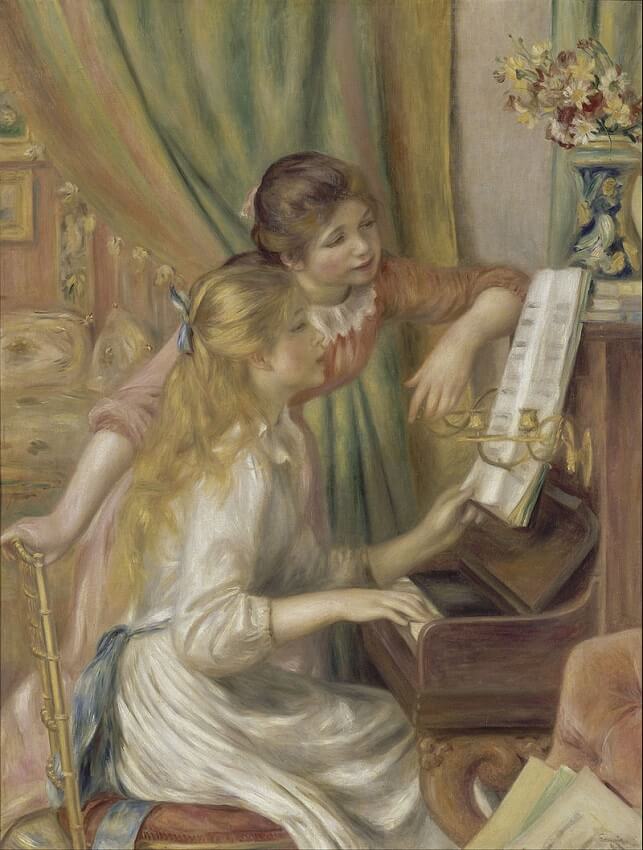 Dos niñas al Piano, obra impresionista del pintor Renoir
