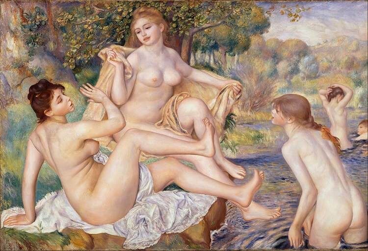 Las bañistas, pintura impresionista de Renoir