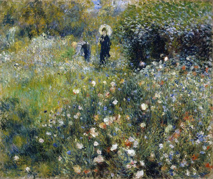 Mujer con Sombrilla en un Jardín, cuadros de Renoir