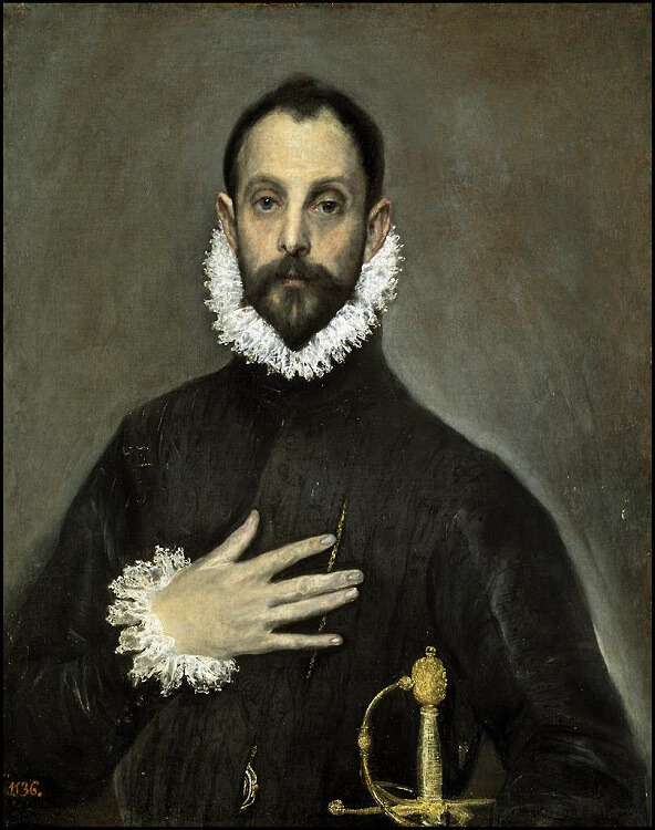 Caballero con la mano en el pecho, obra famosa manierista de El Greco.