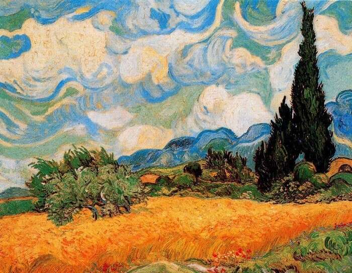 Impresionismo - Campo de Trigo con Cipreses - Van Gogh