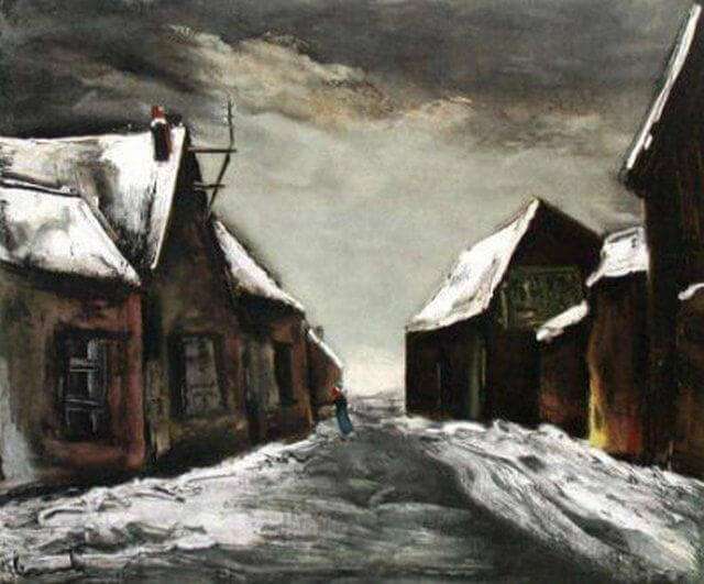 Pintura del Fauvismo - Casa bajo la nieve - Vlaminck
