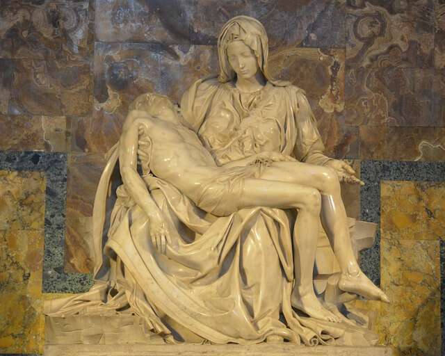 La Pietá, escultura renacentista de miguel ángel. Escultura del Renacimiento. Obras famosas de Miguel Ángel.