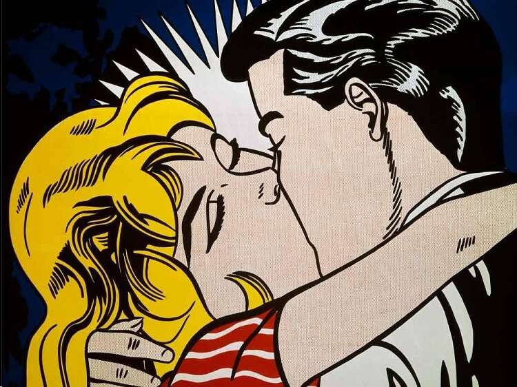Obras famosos de pop art Kiss II, obra pop art famosa de Roy Lichtenstein