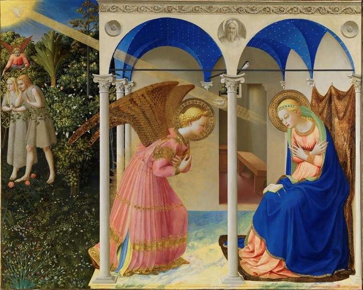 La Anunciación, pintura renacentista de Fra Angélico
