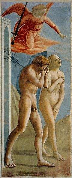 Obras pictóricas del renacimiento italiano - La expulsión del paraíso de Masaccio