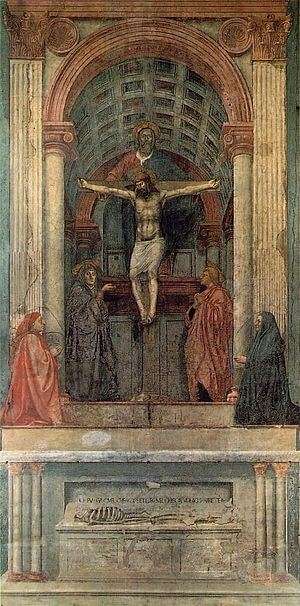 Obras pictóricas del arte renacentista - La trinidad de Masaccio