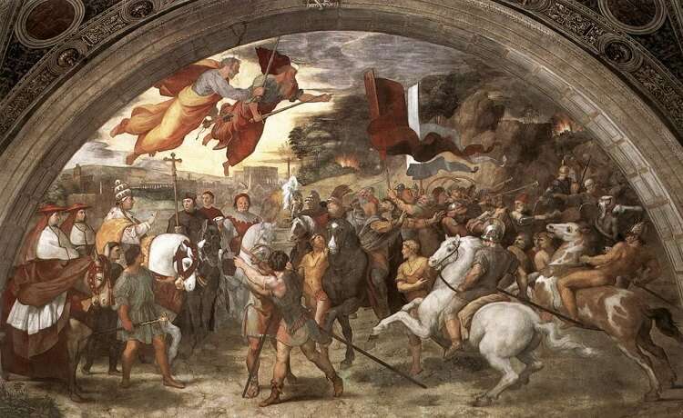 Arte del renacimiento - León I detiene el avance de Atila sobre roma
