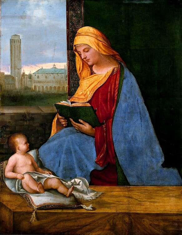 Madonna Leyendo obra de Giorgione