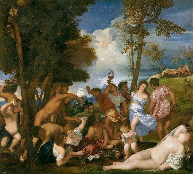 Pintores del Renacimiento - La Bacanal -Tiziano