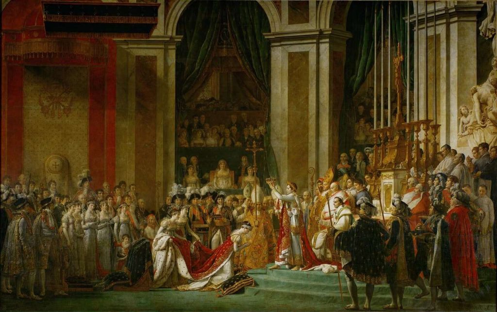 La consagración de Napoleón o la coronación de Napoleón obra de la pintura neoclásica de Jacques-Louis David