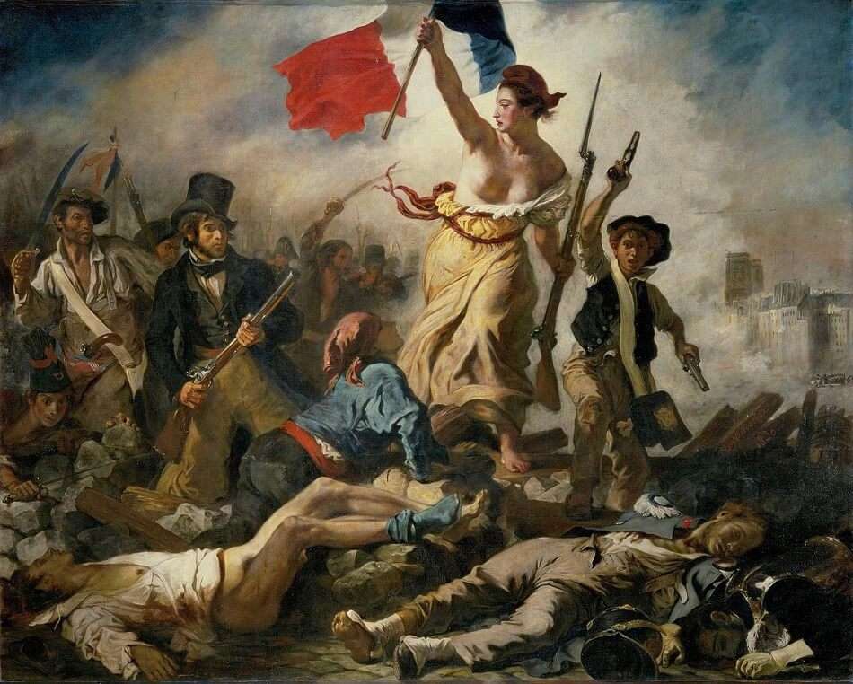 Libertad Guiando al Pueblo, obra romántica de Eugène Delacroix. Pintura Romántica.