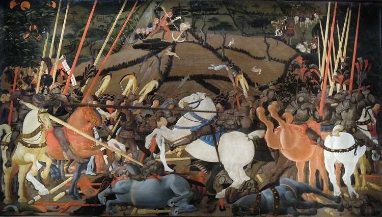 Pinturas Renacentistas - La Batalla de San Romano - obras famosas de Paollo Uccello