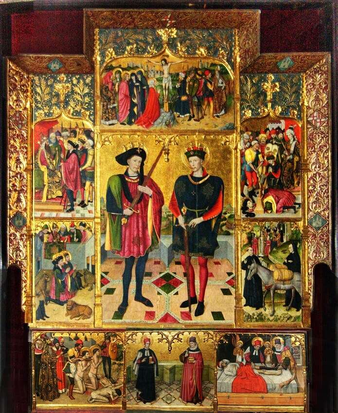 Retablo de los Santos Abdón y Senén, obra renacentista del pintor Jaume Huguet. Renacimiento Español.