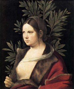 Retrato de una mujer joven obras de Giorgione