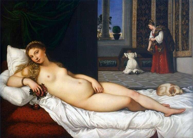 Venus de Urbino, obra del renacimiento del pintor Tiziano. Pintura renacentista. Grandes obras de Tiziano.