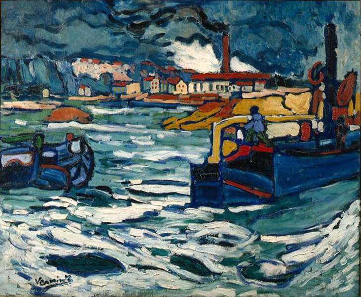 Pintura Fauvista - Barges on the Seine, Vlaminck