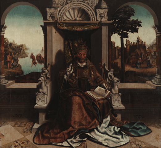 Detalle de San Pedro pintado para la catedral de Viseu, pintura renacentista de Grao Vasco