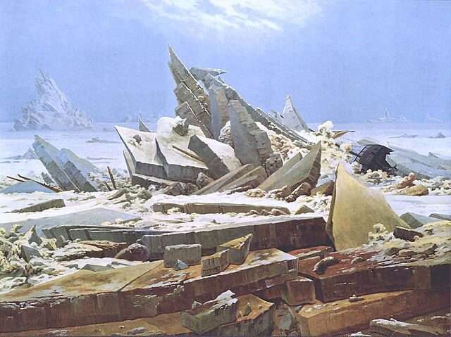 Obra El mar de hielo (El naufragio del Esperanza) de Caspar David Friedrich
