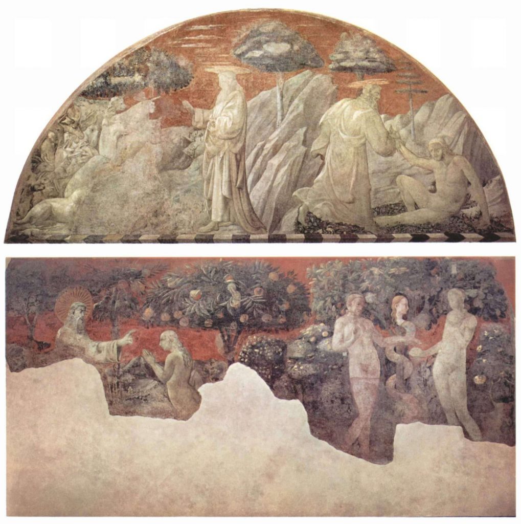 Imagen del fresco "Historias de Noé", pintura renacentista de Paolo Uccello