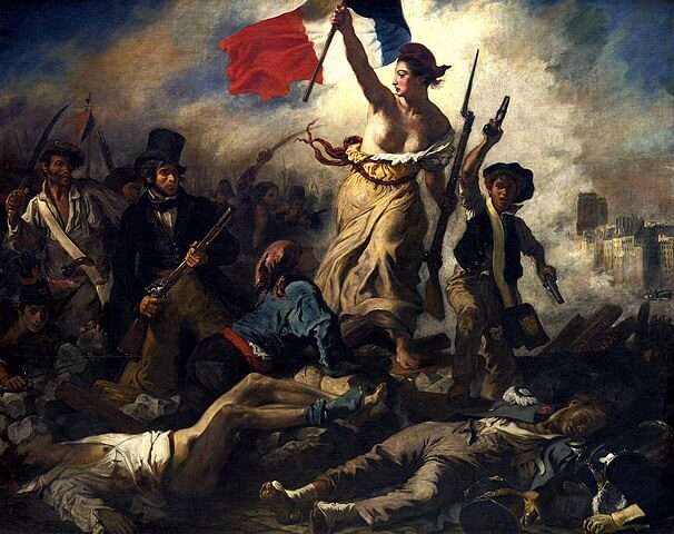 Obra de la libertad guiando al pueblo de Delacroix