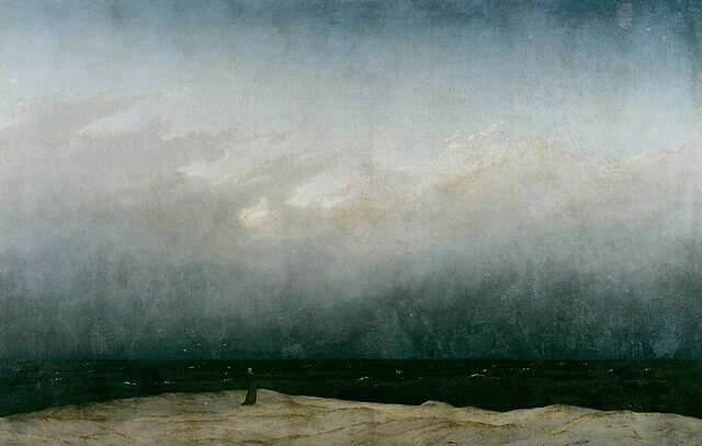 obra Monje a la orilla del mar de Caspar David Friedrich