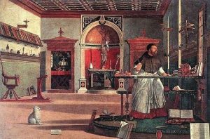 La visión de San Agustín en su estudio obra de Giovanni Bellini