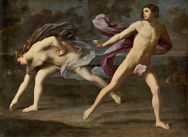 Hipómenes y Atalanta obra de Guido Reni