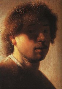 Autorretrato del Joven Rembrandt con el pelo enmarañado