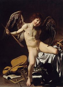 Amor Victorioso o Cupido Victorioso obra de Caravaggio pinturas barrocas