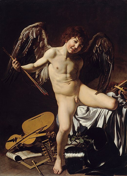 Amor Victorioso o Cupido Victorioso, obras principales de Caravaggio pinturas barrocas