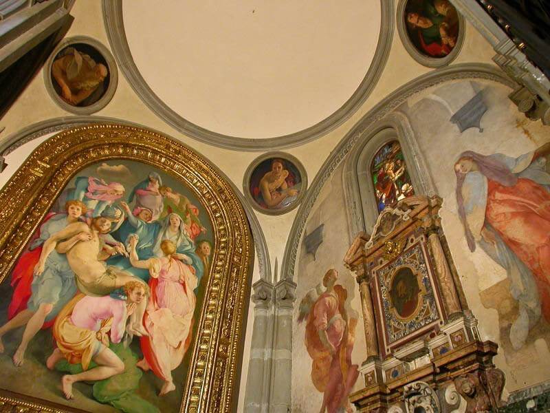 Decoración de la capilla Capponi, pintura renacentista de Jacopo Carrucci de el Pontormo