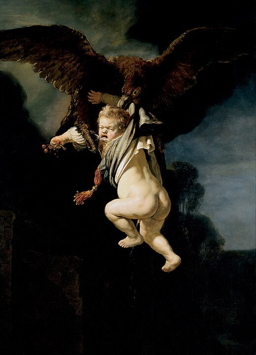 El rapto de Ganimedes, obras barrocas de Rembrandt