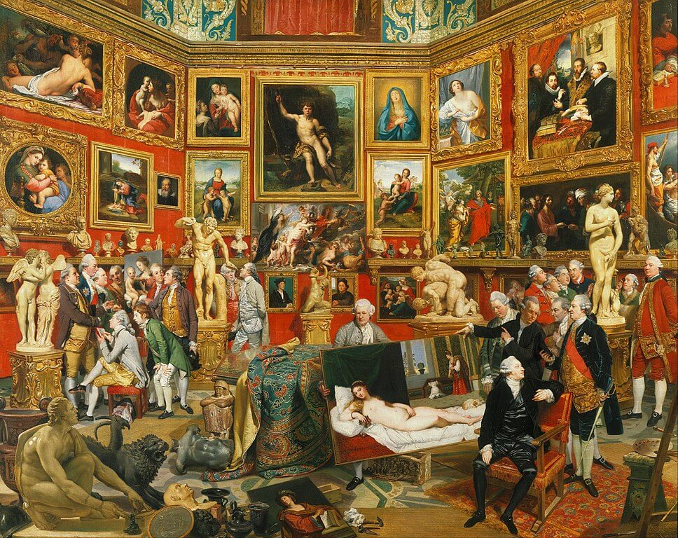 El tribunal de los Médicis, obra barroca de Johan Zoffany, Colecciones y coleccionistas de arte