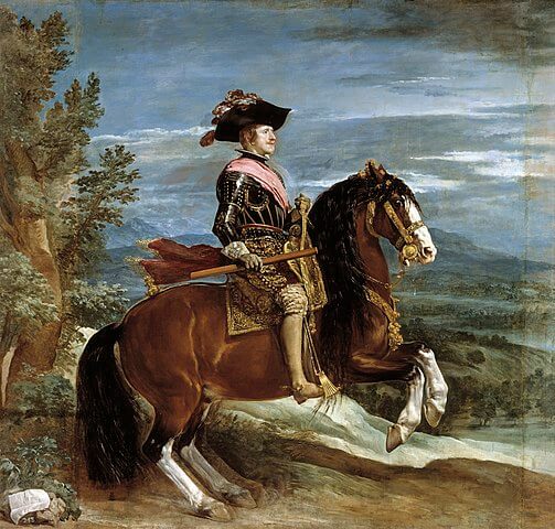 Felipe IV a caballo obra barroca española de Diego Velázquez