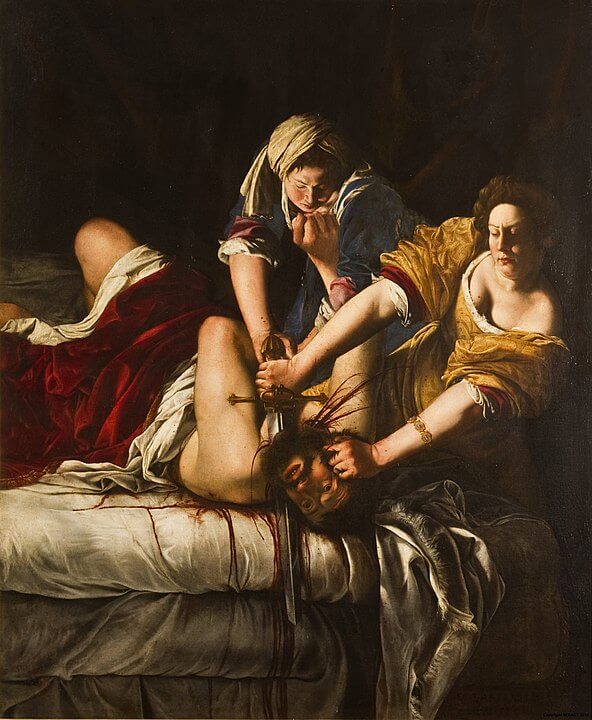 Judith y decapitando a Holofernes, pintura barroca de Caravaggio