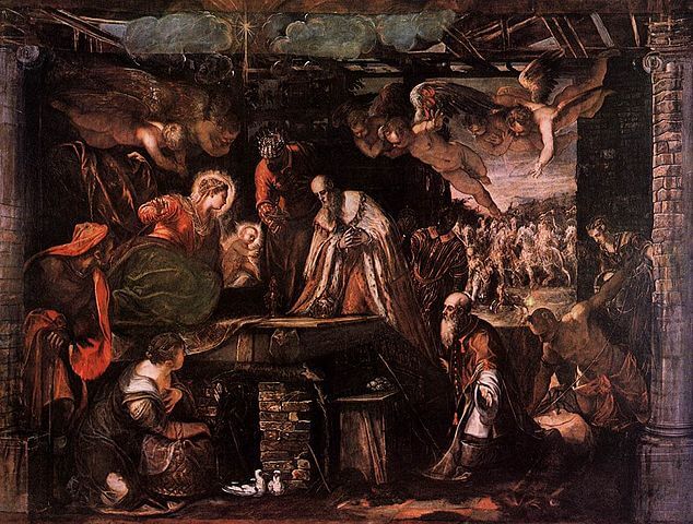 La adoración de los magos, obra renacentista del pintor Jacopo Robusti Tintoretto