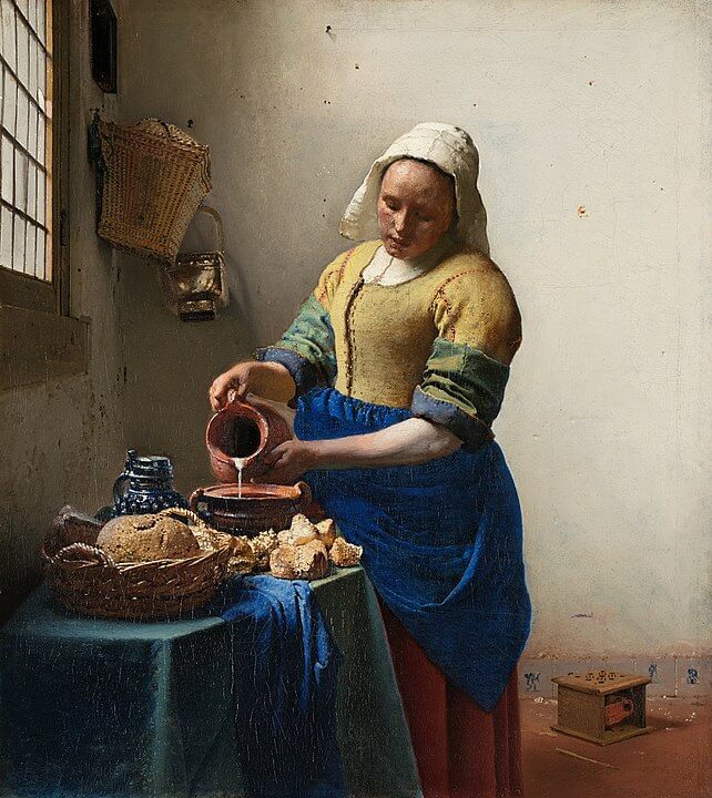 La lechera, obra barroca famosa de Johannes Vermeer