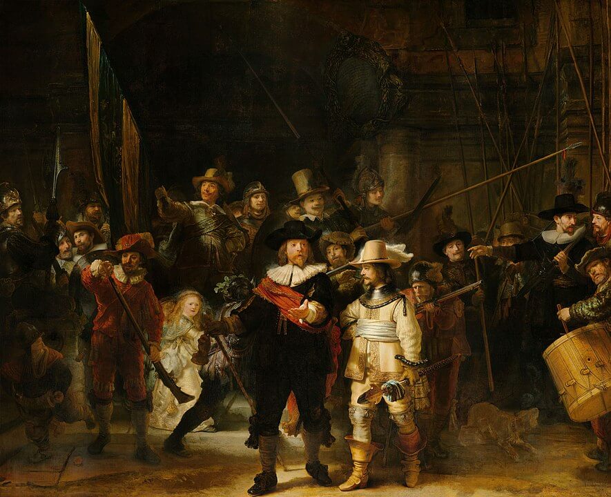 La ronda de noche, una de las obras más conocidas de Rembrandt