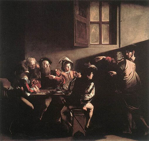 La vocación de San Mateo, Obra barroca de Caravaggio. Pintura Barroca. Obras conocidas de Caravaggio.