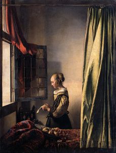 Mujer leyendo una carta junto a la ventana obras de Vermeer
