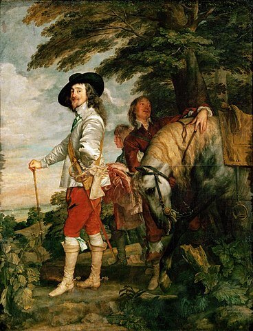 Retrato de Carlos I de caza rey de Inglaterra, obra barroca de Anthony Van Dick