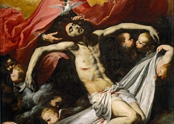 La Trinidad de la Tierra con los Santos Bruno, Benito, Bernardino y Buenaventura – Ribera