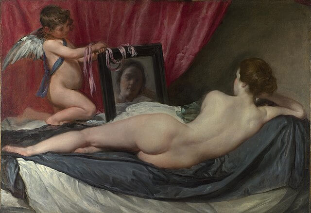 La venus del espejo, obra barroca de Diego Velázquez, pintor barroco español.