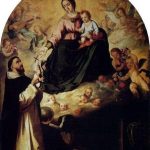 La Virgen del Rosario con Santo Domingo – Murillo