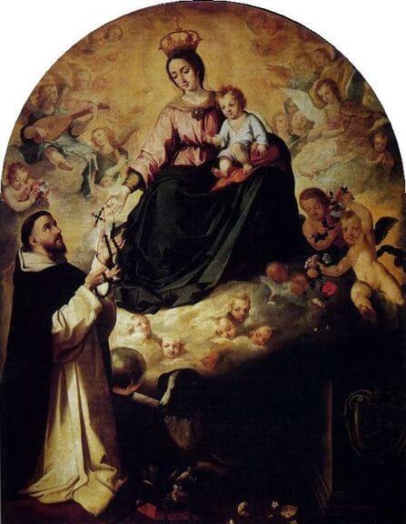 La virgen del rosario con santo domingo, obras de Bartolomé Esteban Murillo